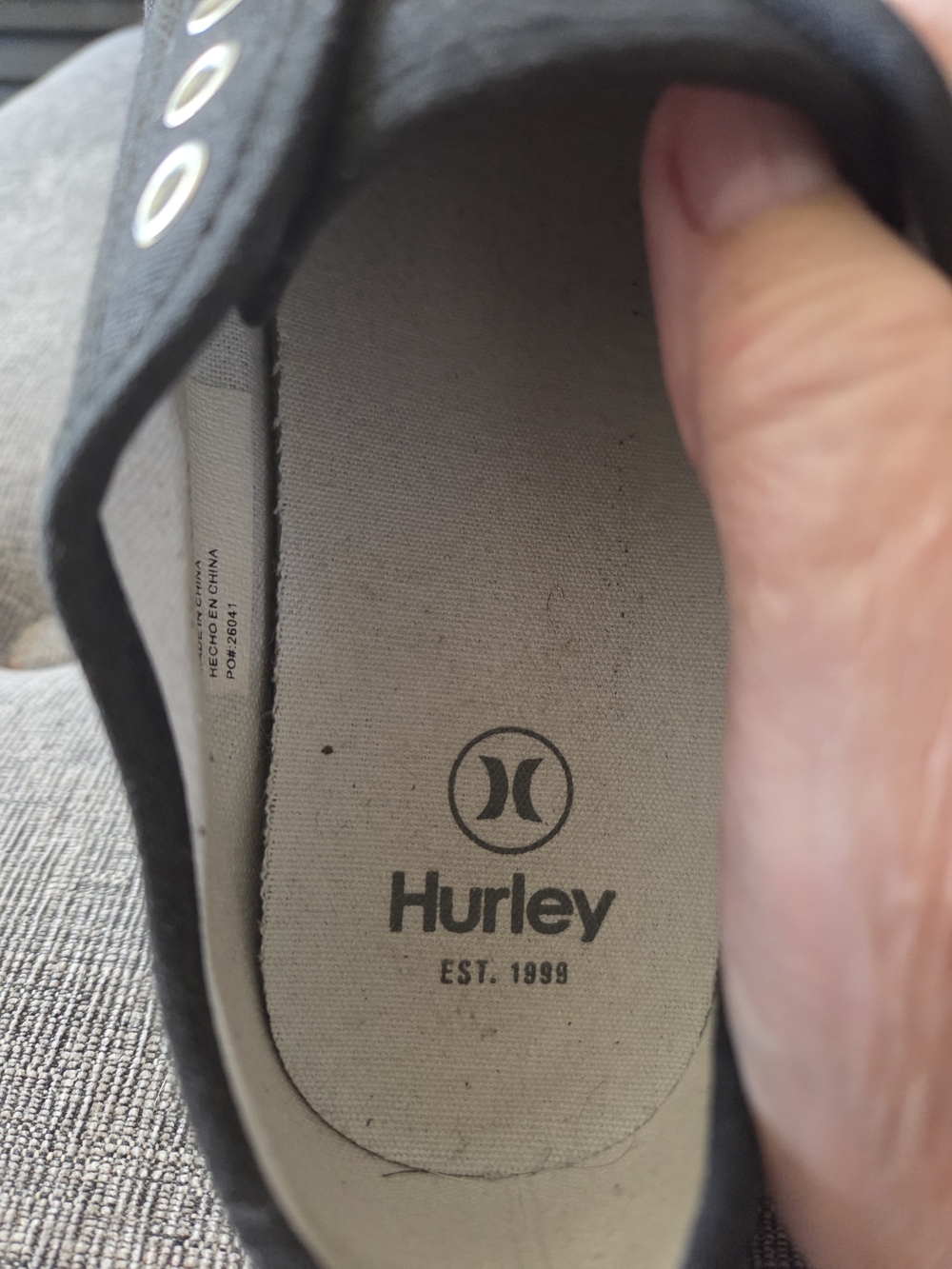 HURLEY Chloe Womens Black Canvas Slip-On Sneakers Size 7.5 - Picture 2 of 9